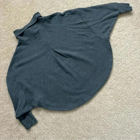 PrAna Cozy Up Poncho Kangaroo Pocket Heather Blue SZ Small Oversized W23190896 - Picture 3 of 16